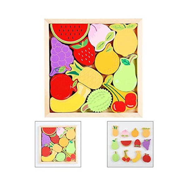 Handcrafted 3D Wooden Jigsaw Puzzle - Fruits