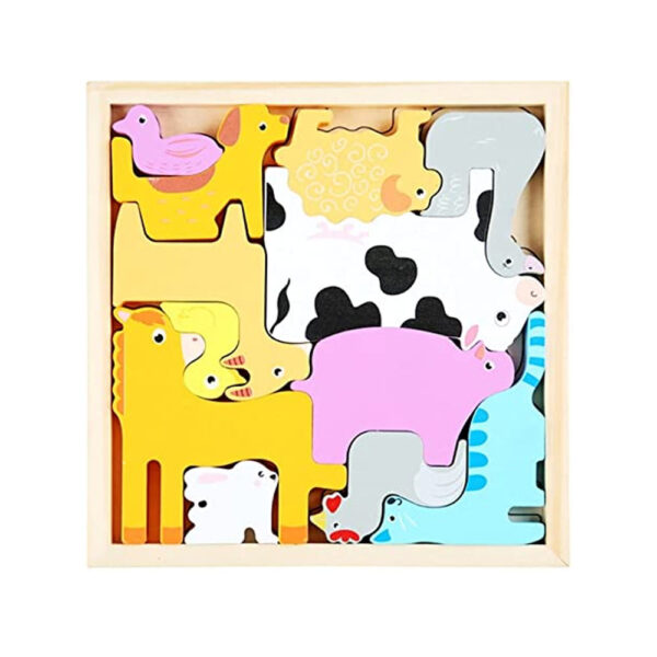 Handcrafted 3D Wooden Jigsaw Puzzle - Animals