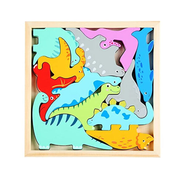 Handcrafted 3D Wooden Jigsaw Puzzle - Dino