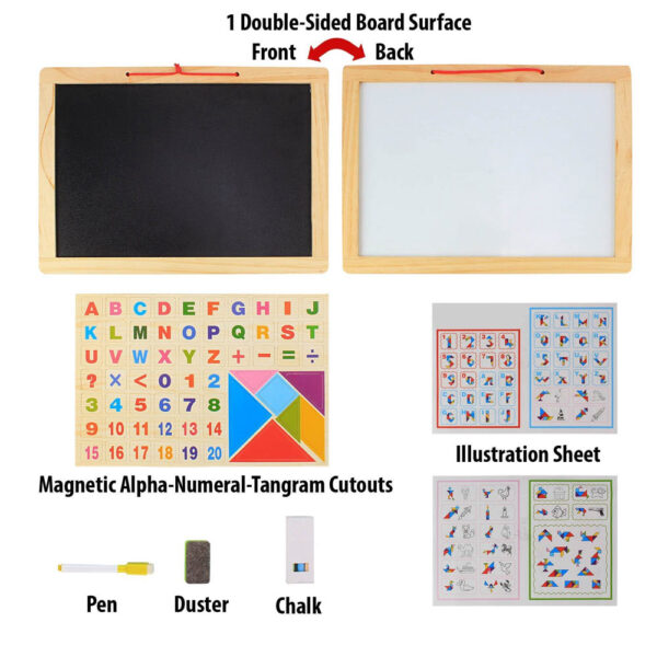 Magnet Board w/ Chalk, Duster and Marker & Tangaram Puzzle