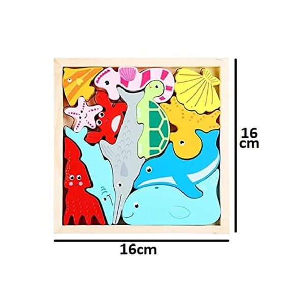 Handcrafted 3D Wooden Jigsaw Puzzle - Water Animals