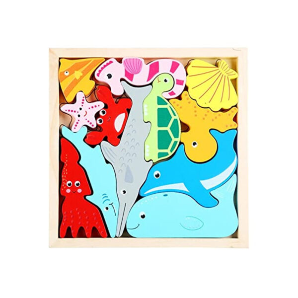 Handcrafted 3D Wooden Jigsaw Puzzle - Water Animals