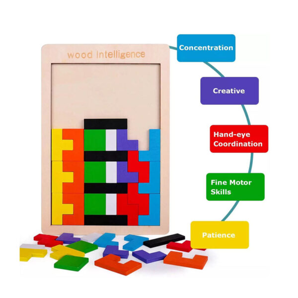 Wooden Intelligence Tangram Jigsaw Puzzle - 40pcs