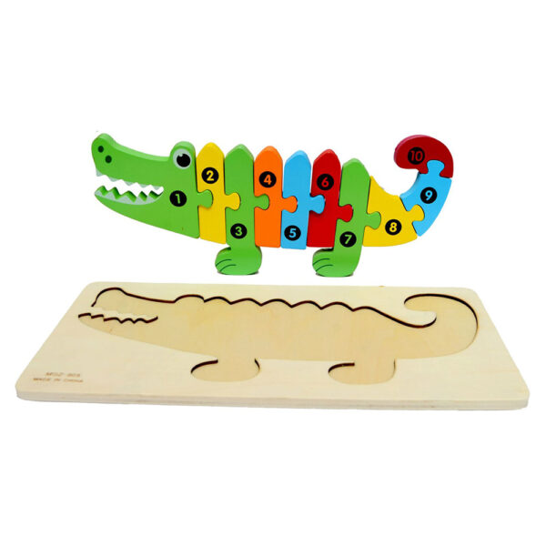 Wooden Learning Numbers Jigsaw Puzzle - Crocodile