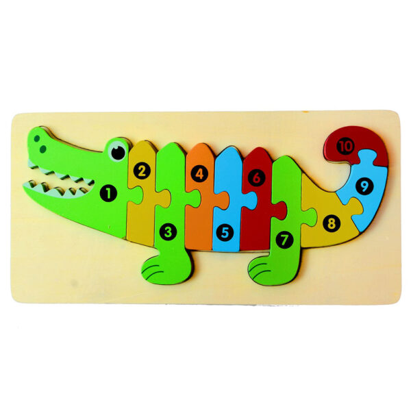 Wooden Learning Numbers Jigsaw Puzzle - Crocodile