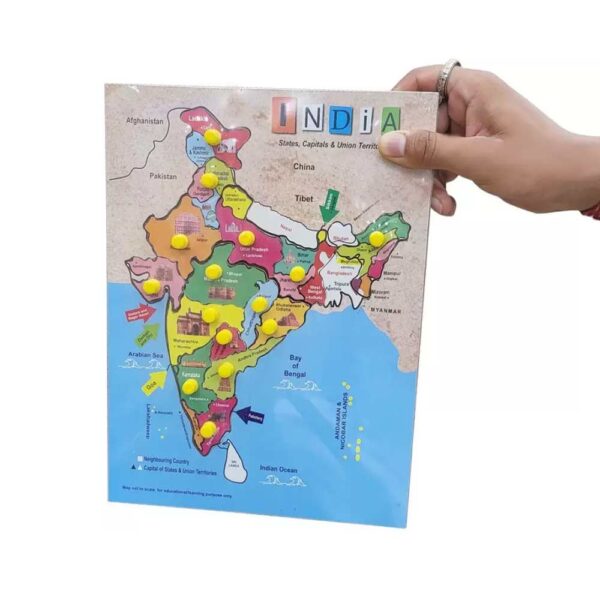 Wooden Puzzle Board - India Map