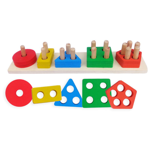 Wooden Geometric Shape Sorter 20pcs