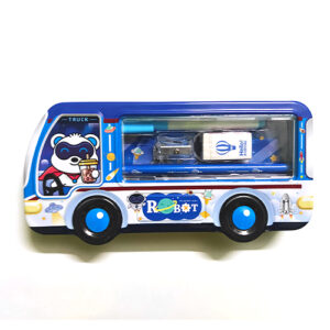 Cartoon Theme Bus Shaped Pencil Box - Robot